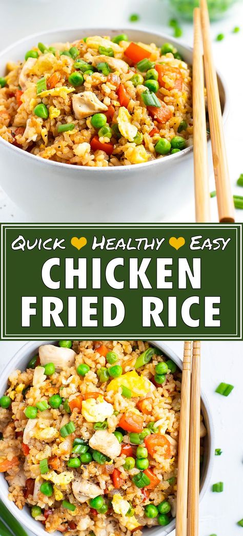 Chicken Fried Rice Recipe Healthy, Healthy Chicken Fried Rice, Chicken Fried Rice Healthy, Easy Chicken Fried Rice Recipe, Easy Chicken Fried Rice, Chicken Fried Rice Recipe Easy, Healthy Rice Recipes, Chicken Fried Rice Easy, Chinese Dinner