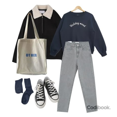 Codibook Outfit, Codibook Winter, Clothes Style Aesthetic, Codibook Style, Ootd Retro, School Ootd, Oppa Gangnam Style, Korean Casual Outfits, Hijabi Outfits Casual