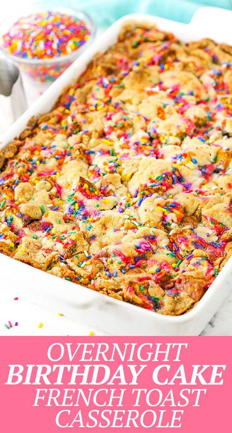 Gluten Free Birthday Breakfast, Birthday Morning Breakfast Ideas, Funfetti French Toast, Kids Breakfast Party Food, Fun Birthday Breakfast Ideas, Birthday Party Breakfast Ideas, Toddler Birthday Breakfast Ideas, Birthday French Toast, Breakfast Birthday Party Food