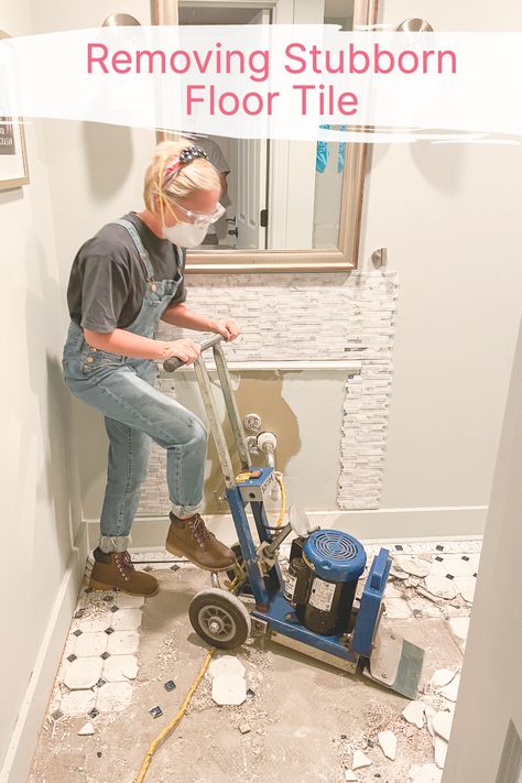 Taking Out Tile Floor, Tile Removal Floor, Removing Tile Floor, How To Remove Tile Floor, Removing Tile Backsplash, Porcelain Tile Floor Bathroom, Remove Tile Floor, Removing Floor Tiles, Remove Tile Backsplash