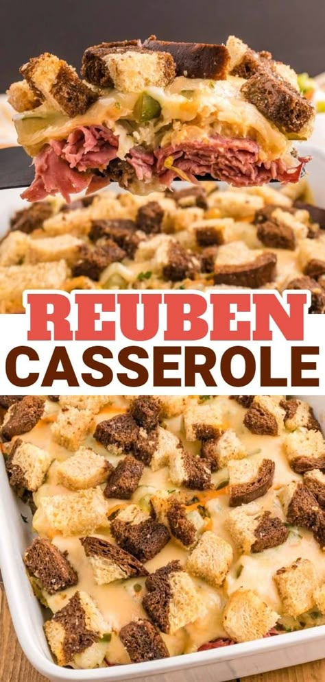 Easy Reuben Casserole, Reuben Crockpot, Crockpot Reuben Casserole, Cooked Corned Beef Recipes, Corned Beef And Sauerkraut, Oven Baked Rueben Casserole, Rubin Casserole Recipes For, Hearty Reuben Bake Casserole, Easy Reuben Bake