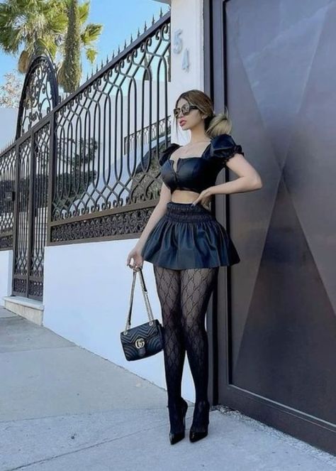 Tiktok Challenge, Cute Mini Dress, Clubbing Outfits, Dress With Stockings, Effortlessly Chic Outfits, Seductive Clothes, Miniskirt Outfits, Sheer Tights, Curvy Women Jeans