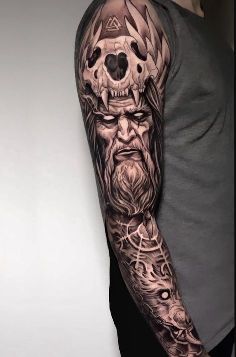 Nordic Viking tattoo sleeve Viking Style Tattoo, Viking Tattoo Sleeve, Nordic Vikings, Viking Style, Viking Tattoos, Tattoo Studio, Tattoo Artists, Sleeve Tattoos, Vikings