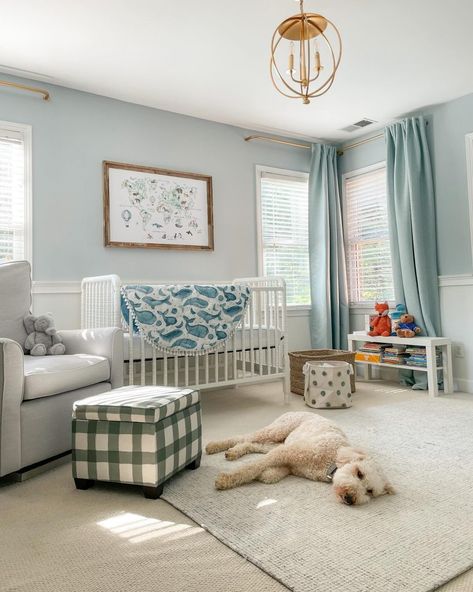 22  Cutest Baby Boy Nursery Ideas (2024) & Tips To Consider - DrExplains Blue Baby Boy Nursery, Baby Boy Nursery Ideas, Light Blue Nursery, Boy Nursery Ideas, Twin Cribs, Beige Nursery, Blue Nursery Boy, Boy Nursery Themes, Wood Nursery