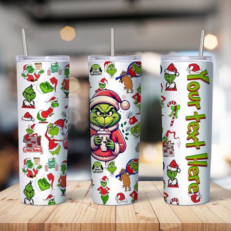 Custom Tumbler Cup Grinch - Etsy Custom Tumbler Cups, Custom Tumbler, Custom Tumblers, Tumbler Cups, Grinch, Water Glasses, Drinkware, Barware, Tumbler