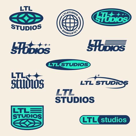 Logos using streetwear aesthetic in blue and green duotone colours Emblem Logo Modern, Graphic Designer Logos, Streetwear Logo Ideas, Streetwear Stickers, Streetwear Logos, Modern Logo Ideas, Streetwear Branding, Vintage Nike Logo, Logo Design Aesthetic