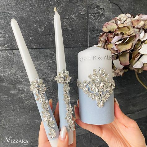 ❤️If you want to buy unity candles in a different color - https://www.etsy.com/shop/VIZZARA?ref=seller-platform-mcnav&section_id=18413836 ❤️If you want to buy wedding set in a different color - https://www.etsy.com/shop/VIZZARA?ref=simple-shop-header-name&listing_id=620785533&section_id=19090161 ❤️If you want to buy items from this collection - https://www.etsy.com/listing/1585393478/ ️🤵🏼Elevate the ambiance of your Dusty Blue and Silver wedding with our enchanting Wedding Candle Set of 3. Eac Light Blue And Silver Wedding, Dusty Blue And Silver Wedding, Blue And Silver Wedding, Wedding Unity Candle, Wedding Unity Candle Set, Blue Winter Wedding, Candle Sets, Cement Candle, Unity Candle Set