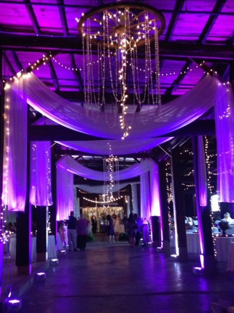 Whiskey Steak, Purple Uplighting, Event Table Decor, Non Floral Centerpieces, Dj Events, Epic Wedding, St Augustine Fl, Lighting Concepts, Purple Christmas