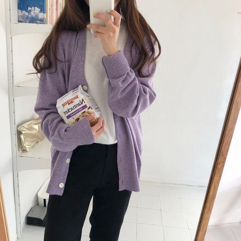 Purple Outfit, Mode Chanel, Outfit Korean, Style Korea, Purple Outfits, Korean Girl Fashion, Korean Fashion Trends, Korea Fashion, 가을 패션