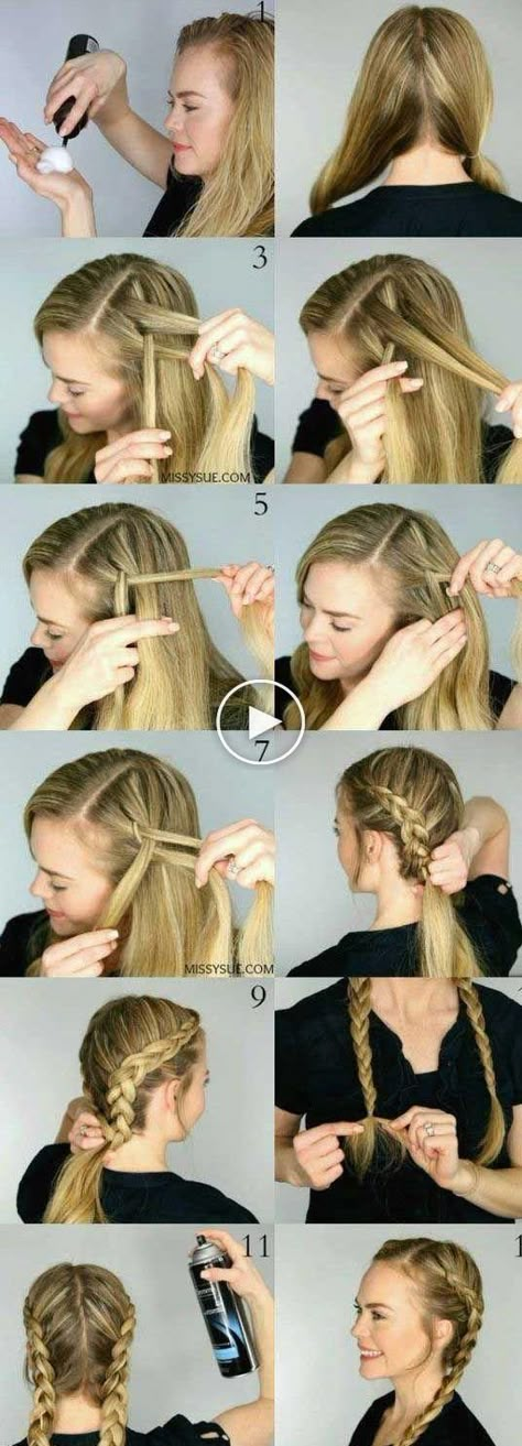 Braids Hairstyles Step By Step, French Braids Hairstyles, African Girls Hairstyles, African Hair Cut, Boxer Braids Hairstyles, Hairstyles Step By Step, French Braids Tutorial, Sports Volleyball, Braids Step By Step