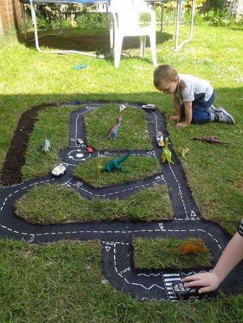 Five DIY Outdoor Tracks for Transport Play – Be A Fun Mum Car Tracks For Kids, Backyard Activities, Outdoor Play Spaces, Backyard Kids Play Area, Outdoor Play Areas, Kids Outdoor Play, Outdoor Play Area, Have Inspiration, Backyard Play