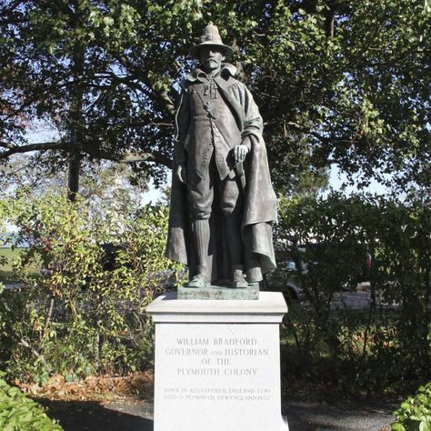 William Bradford Statue | See Plymouth Massachusetts Plymouth Aesthetic, William Bradford, Plymouth Colony, Plymouth Massachusetts, Plymouth Rock, Massachusetts Travel, Ancient Statues, United States History, Canadian History