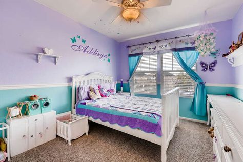 Purple And Aqua Bedroom, Lilac And Turquoise Bedroom, Teal And Purple Bedroom, Purple Teal White Bedroom, Teal And Purple Kids Bedroom, Purple And Teal Kids Room, Purple And Teal Girls Bedroom, Purple Teal Bedroom, Girls Room Bunk Beds