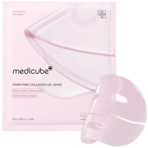 Medicube PDRN Pink Collagen Jelly Gel Mask, Overnight Face Mask for Glass Glow Skin, Korean Facial Mask, Pore Care, Firming, Moisturizing and Evens Skin Tone, Korean Skincare, 28g, 1 Sheet Collagen Jelly, Overnight Face Mask, Gel Mask, Korean Skincare, Jelly, Face Mask, Mask, Pink