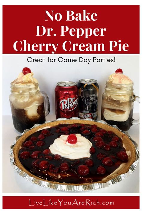 Soda Pie Recipe, Dr Pepper Pie, Cherry Cream Pie Recipe, Cherry Cream Pie, Cherry Filling, Cherry Season, Cream Pie Recipes, Fresh Cherries, Cherry Pie Filling