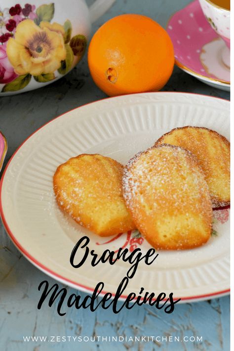 Orange Madeleines, Madeline Cake, Madeline Cookies Recipe, South Indian Kitchen, Madeline Cookies, Madeleine Recipe, French Cake, Lime Recipes, French Recipes