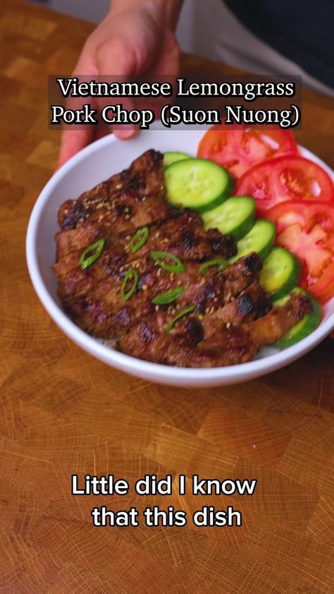 Vietnamese Pork Chop or Suon Nong #vietnamesefood #porkchops #easyrecipe #dinnerideas #homecooked | Genius Eats | Kenya Grace · Strangers Vietnamese Lemongrass Pork, Vietnamese Pork Chops, Lemongrass Pork, Vietnamese Pork, Dark Soy Sauce, Asian Pork, Thai Chili, Viet Food, Vietnamese Cuisine