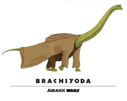 Jurassic wars brachiyoda Star Wars Dinosaur, Dinosaur Species, Sci Fi Design, Funny Decor, Star Wars The Force Awakens, Boy Stuff, The Force Awakens, Star Wars Inspired, Dinosaur Art