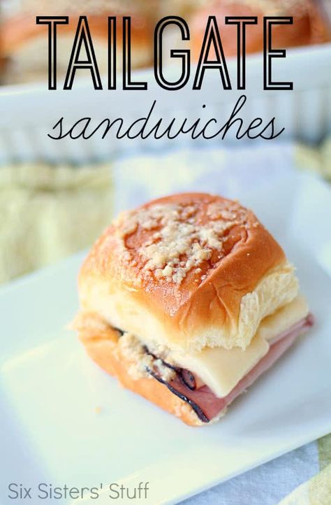 Tailgate Sandwiches, Roast Beef Sandwich, Six Sisters Stuff, Party Sandwiches, Deli Sandwiches, Six Sisters, Tailgating Recipes, Tailgate Food, Burgers Sandwiches