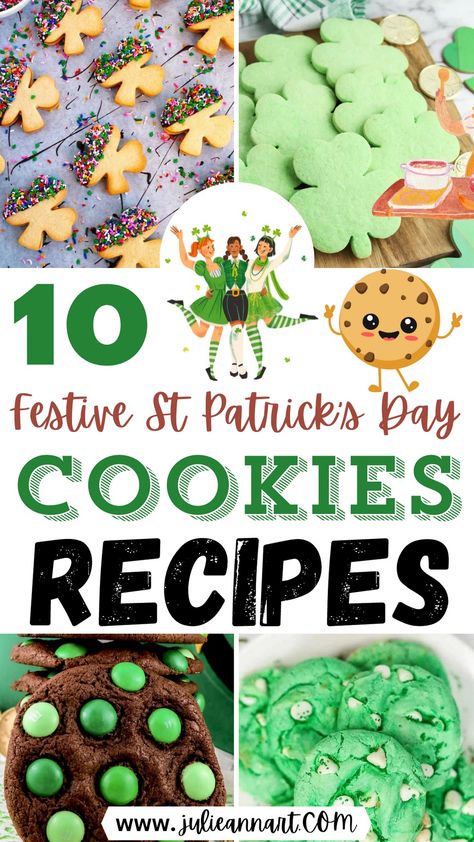 Festive St Patrick’s Day Cookies St. Patrick’s Day Snacks, Recipes For Fun, St Patrick's Day Treats, St Patricks Food, Shamrock Cookies, St Patrick's Day Cookies, St Patrick Day Treats, Boredom Busters For Kids, Mint Oreo