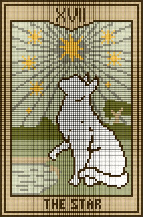 Tarot Card Pixel Art Grid, Tarot Crochet Pattern, Vintage Alpha Pattern, Tarot Card Crochet, Knit Tapestry Pattern, Tarot Alpha Pattern, Crochet Tapestry Blanket, Tarot Pixel Art, Tapestry Crochet Charts