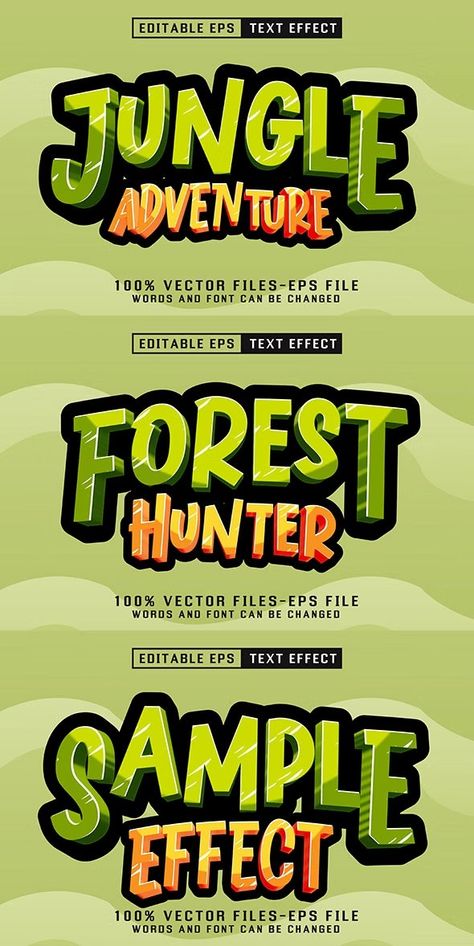 Jungle Adventure Editable Text Effect, Add-ons | GraphicRiver Adventure Banner Design, Jungle Design Graphic, Text Design Ideas Graphics, Cute Typography Design, Text Design Ideas, Photoshop Logo Design, Video Logo Design, Jungle Font, Jungle Logo