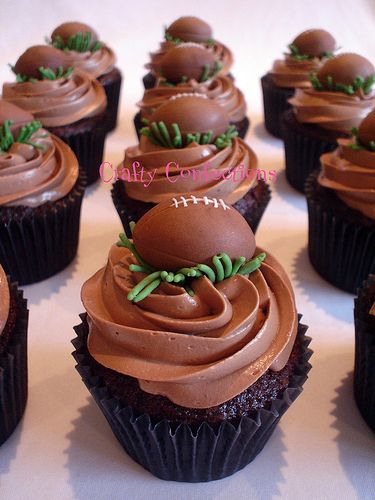 Rugby Themed Cupcakes, Rugby Cupcakes Ideas, Rugby Cake Ideas, Rugby Cupcakes, Rugby Cake, Chocolate Dirt, Rugby Party, Rugby Birthday, Green Frosting