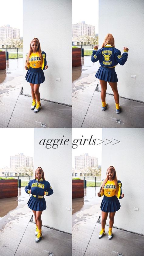 Ncat Aggies Outfits, Ncat Aggies Decision Day, College Decision Day Outfits, Ncat Aggies Aesthetic, Signing Day Outfits, High School Senior Pictures Outfits Black Women, College Decision Photoshoot, Senior Pictures Outfits Black Women, Ncat Aggies