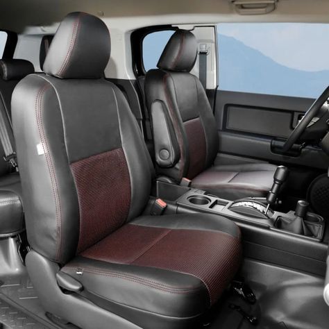 Toyota FJ Cruiser Seat Covers | Leather Seats | Custom Interiors | Katzkin Fj Cruiser Interior, Toyota Tacoma Seat Covers, Jeep Wrangler Seats, Jeep Wrangler Seat Covers, Automotive Upholstery, Leather Seat Covers, Leather Seats, Toyota Fj Cruiser, Fj Cruiser