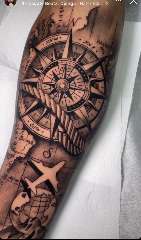 In this post, we’ve rounded up 12 of the best compass tattoo designs for men. Compass tattoos exude a certain sense of adventure. Tattoos Arm Mann, Tattoo Bicep, Compass And Map Tattoo, Nautical Tattoo Sleeve, Tato Maori, Forearm Band Tattoos, Compass Tattoo Design, Cool Arm Tattoos, Cool Forearm Tattoos