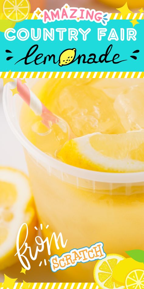 Incredible Country Fair Lemonade Recipe To Make This Summer Flavor Lemonade Recipe, How To Make Fair Lemonade, State Fair Lemonade Recipe, Carnival Lemonade Recipe, County Fair Lemonade Recipe, Gallon Lemonade Recipe, Carnival Lemonade, Fair Lemonade Recipe, Fair Lemonade