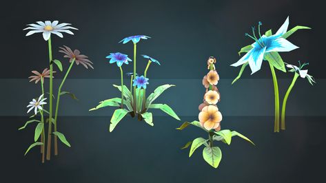 ArtStation - Stylized Plants, Fred Taylor Plant Concept Art, 3d Foliage, Stylized Plants, Fred Taylor, Environment Projects, Video Game Design, Scene Design, Environment Design, Environment Concept Art