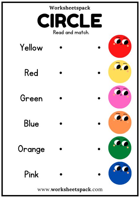 Free Color Words Matching Worksheets with Circles PDF for Kindergarten - Printable and Online Worksheets Pack Color Word Matching Free Printable, English Lessons For Kindergarten, Identifying Colors Worksheet, Color Matching Worksheets For Preschool, Matching Type For Kindergarten, Color Matching Worksheet, Colors For Preschool Free Printable, Color Words Worksheet, Colours For Kids Worksheet