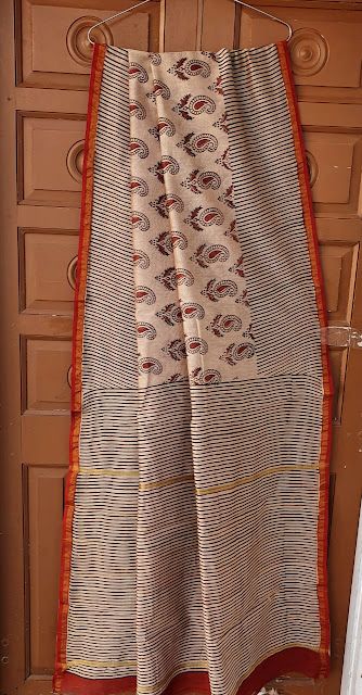 Exclusive chanderi sarees Gardening Fashion, Block Printed Saree, Brocade Blouse Designs, Choli Blouse Design, Dupatta Designs, Concrete Staircase, Cotton Silk Dress, Indian Bedroom Decor, Chanderi Sarees