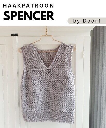 Haakpatroon Spencer • Haakinformatie Spencer Haken, Clothes Hooks, Vest Women, Knitted Vest, Crochet Vest, Diy Knitting, Filet Crochet, Knit Vest, Crochet Fashion