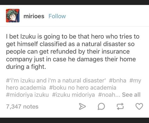 Bnha Headcanons, Bnha Memes, Mha Memes, Natural Disaster, Midoriya Izuku, My Hero Academia Memes, Boku No Hero Academia Funny, Buko No Hero Academia, Incorrect Quotes