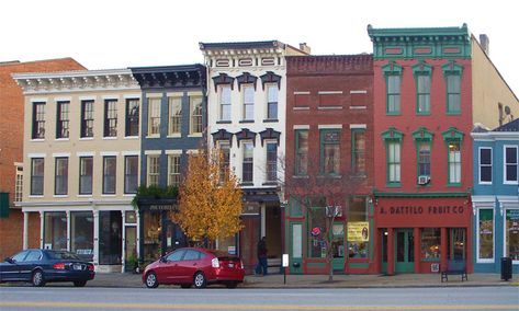 madison indiana | 200 Block of West Main Street view Madison Indiana. Cool Pics BFK ... Madison Indiana, Carriage Ride, San Myshuno, Small Towns Usa, Storefront Design, Minecraft City, Building Illustration, Main Street Usa, Gift Shops