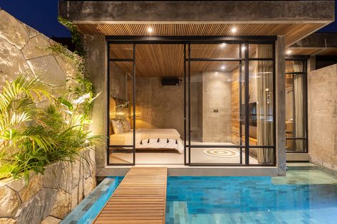 Small Tropical House, Tropical House Exterior, Bali Luxury Villas, Farm Villa, Honeymoon Villas, Modern Pool House, Backyard Guest Houses, Small Apartment Building, Modern Tropical House