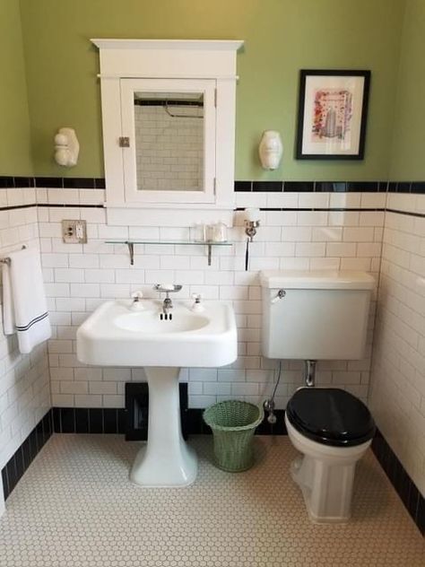 1930 Bathroom, 1920 Bathroom, 1940s Bathroom, 1930s Bathroom, 1920s Bathroom, Bungalow Bathroom, Vintage Homes, Closet And Bathroom, 1920s House