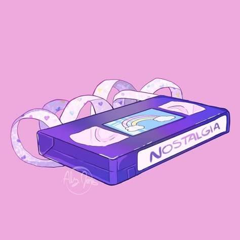 VHS Nostalgia Tape Illustration Art By Aly Jones Nostalgia Art, Arte Do Kawaii, 90s Art, 8bit Art, Posca Art, Japon Illustration, Cute Kawaii Drawings, 90s Nostalgia, Kawaii Wallpaper