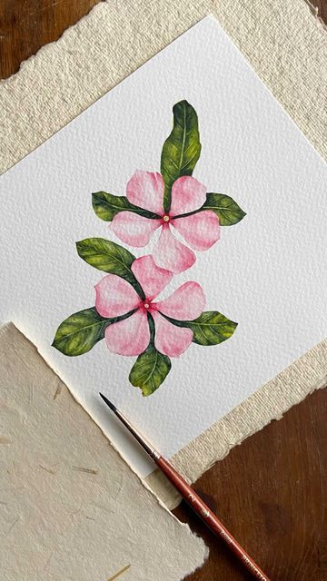 Parijat Flower Painting, Graphic Design Watercolor, Watercolor Floral Design, Flower Watercolor Paintings, Small Flower Drawings, Watercolor Art Flowers, Water Colour Flower, Watercolor Course, Paint Together