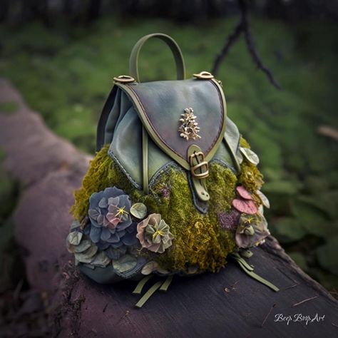 Ren Faire Purse, Style Roots Stone, Fairy Backpack, Unique Purses And Handbags, Ren Faire Fairy, The Princess And The Goblin, Elf Oc, Elf Armor, Festival Purse