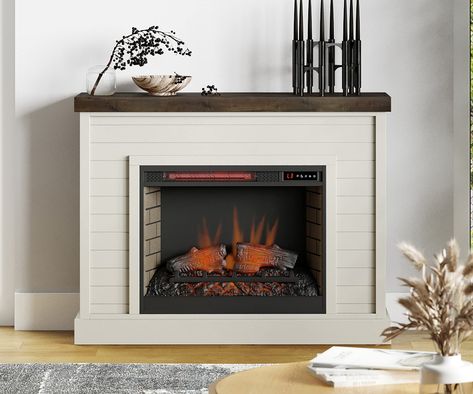 Traditional Fireplace Mantel, Fireplace With Mantel, Modern Farmhouse Fireplace, Electric Fireplace With Mantel, Electric Fireplace Tv Stand, Knotty Alder, Farmhouse Fireplace, Electric Fireplace Insert, Fireplace Insert