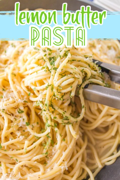 FAST EASY LEMON GARLIC BUTTER PASTA > Call Me PMc Lemon Butter Pasta, Buttered Noodles Recipe, Garlic Butter Noodles, Butter Sauce For Pasta, Lemon Shrimp Pasta, Garlic Butter Pasta, Lemon Shrimp, Quick Pasta Recipes, Butter Pasta