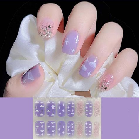 Pink Glitter Nail, Easter Nail Art Designs, Water Nails, Lilac Nails, Purple Spring, Sky Nails, Pink Glitter Nails, Easter Nail Art, Pastel Lilac