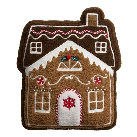 Brown Gingerbread House Shaped Throw Pillow by World Market World Market Christmas, Bread Pillow, Gingerbread Decor, Christmas World, Christmas Shop, World Market, Christmas Candy, Gingerbread House, Christmas Shopping