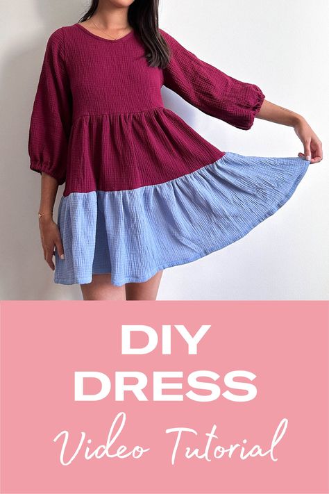 Basic Smock Dress Pattern, Easy Smock Dress Pattern, Diy Smock Dress, Smock Dress Pattern Free, Smock Dress Sewing Pattern, Diy Smock, Smock Dress Pattern, Autumn Sewing, Dress Sewing Tutorials