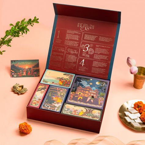 Embark on a divine adventure with Indriyani! This exquisite gift box weaves the 5 senses into the timeless tale of Lord Rama. Unwrap a new sensory experience each day, from Drsti to Rasana. Pre-Order Now! www.samskarahome.com #DiwaliCelebration #DiwaliGiftIdeas #DeepavaliGifts #RamayanaInspired #Indriyani #TraditionalIndianGifts #HinduFestivalGifts #DiwaliGiftIdeasDelhi #celebratewithsamskara #giftinghampers Eco Friendly Ganesha, Diffuser Diy, The 5 Senses, Chakra Candle, Eye Gift, Lord Rama, 5 Senses, Indian Gifts, Stationery Inspiration