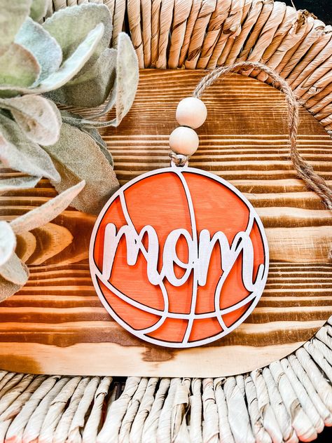 Wooden basketball car charm Cricut Car Hanger, Cricut Car Charm, Wooden Car Hanger, Wood Circle Car Hanger, Wooden Car Charms, Wood Car Charms, Wood Rear View Mirror Hanger, Cow Rear View Mirror Decor, Mirror Decorations