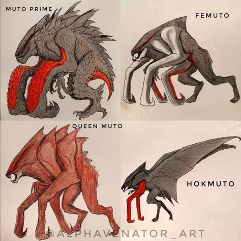 Kaiju Concept Art, Kaiju Monsters Concept Art, Art Mythical Creatures, Mothra Concept Art, Gigantic Monster Art, Monsterverse Titans, Ape Monster Concept Art, Godzilla Muto Concept Art, Monster Verse